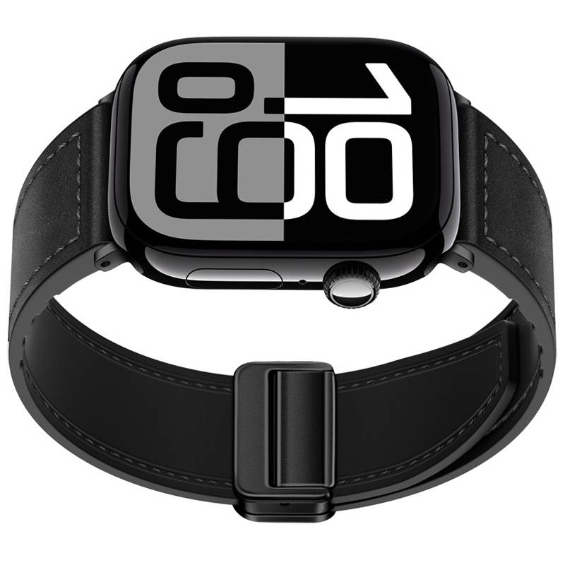 Echtes Lederarmband für Apple Watch Black L