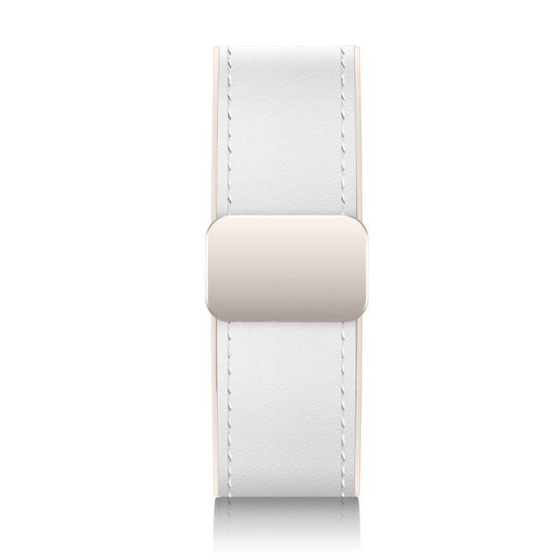 Hochwertiges Apple Watch Lederarmband mit Magnetschließe White S