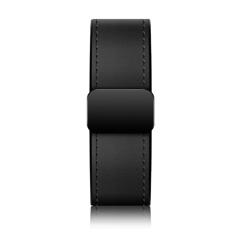 Hochwertiges Apple Watch Lederarmband mit Magnetschließe Black L