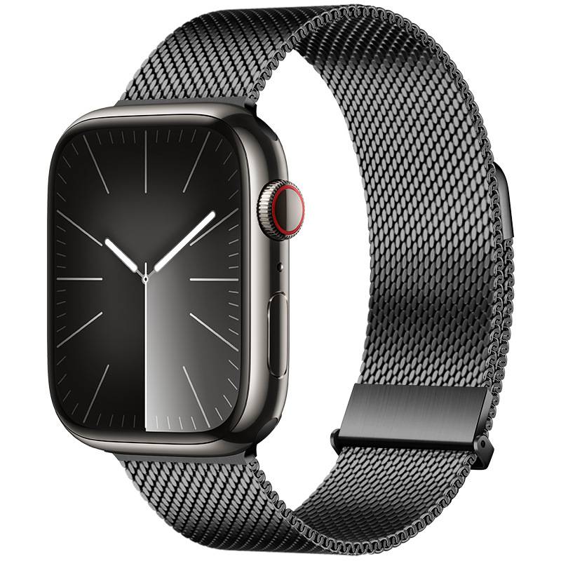 Graphitfarbenes Milanaise-Armband für Apple Watch Grey L