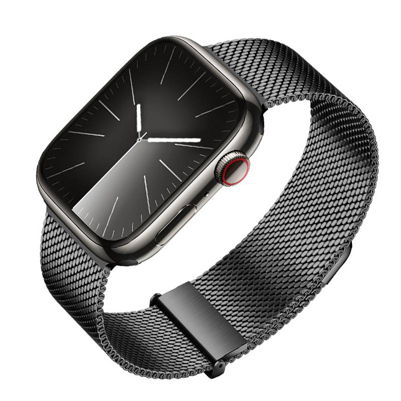 Graphitfarbenes Milanaise-Armband für Apple Watch Grey L