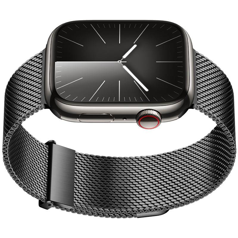 Graphitfarbenes Milanaise-Armband für Apple Watch Grey L