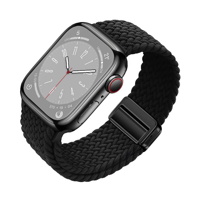 Starlight Nylon Geflochtenes Uhrenarmband für Apple Watch Black S