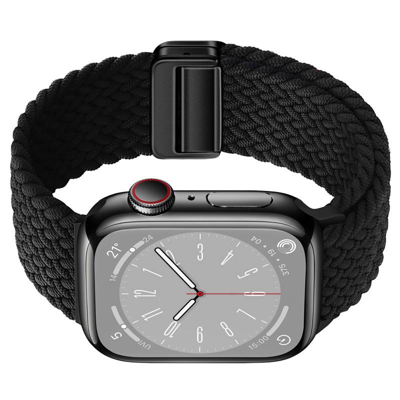 Starlight Nylon Geflochtenes Uhrenarmband für Apple Watch Black S