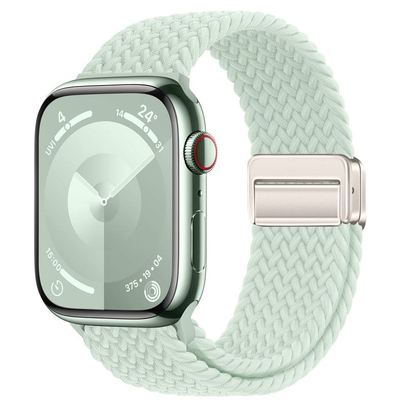 Starlight Nylon Geflochtenes Uhrenarmband für Apple Watch Green S