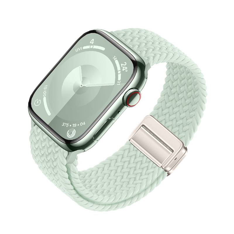 Starlight Nylon Geflochtenes Uhrenarmband für Apple Watch Green S