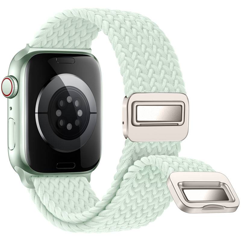 Starlight Nylon Geflochtenes Uhrenarmband für Apple Watch Green S