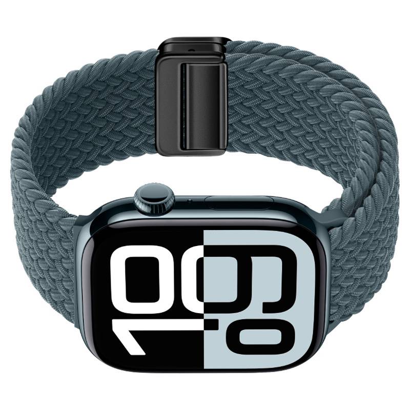 Starlight Nylon Geflochtenes Uhrenarmband für Apple Watch DarkGreen S