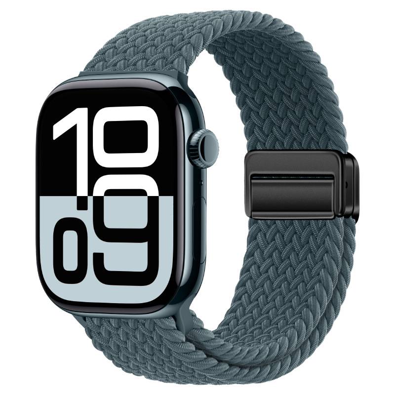 Starlight Nylon Geflochtenes Uhrenarmband für Apple Watch DarkGreen S