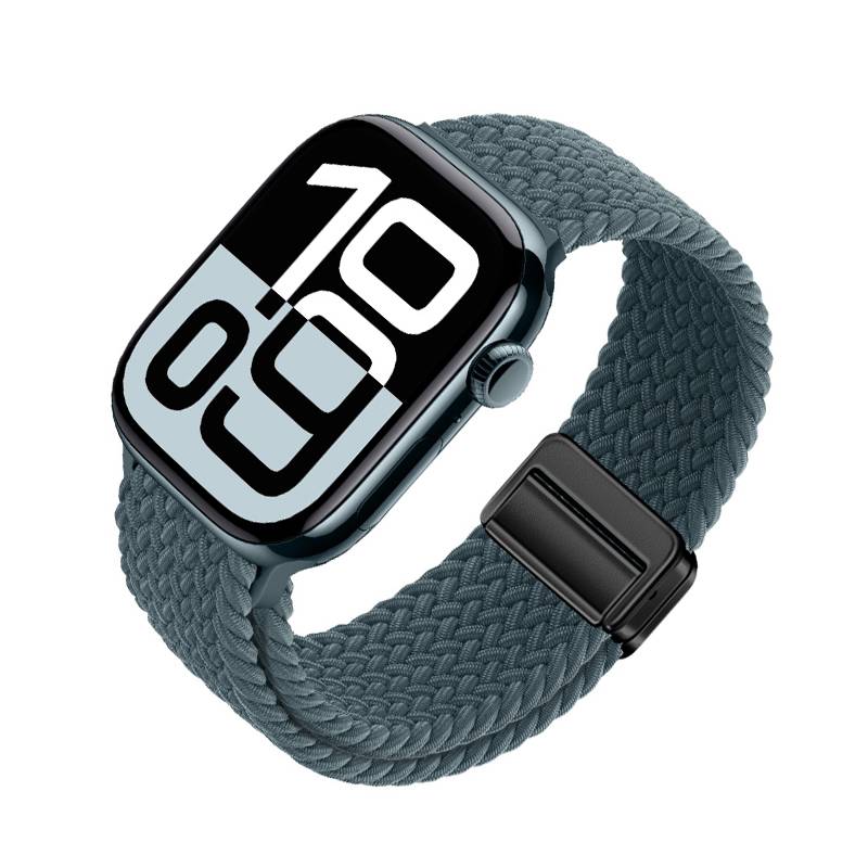 Starlight Nylon Geflochtenes Uhrenarmband für Apple Watch DarkGreen S