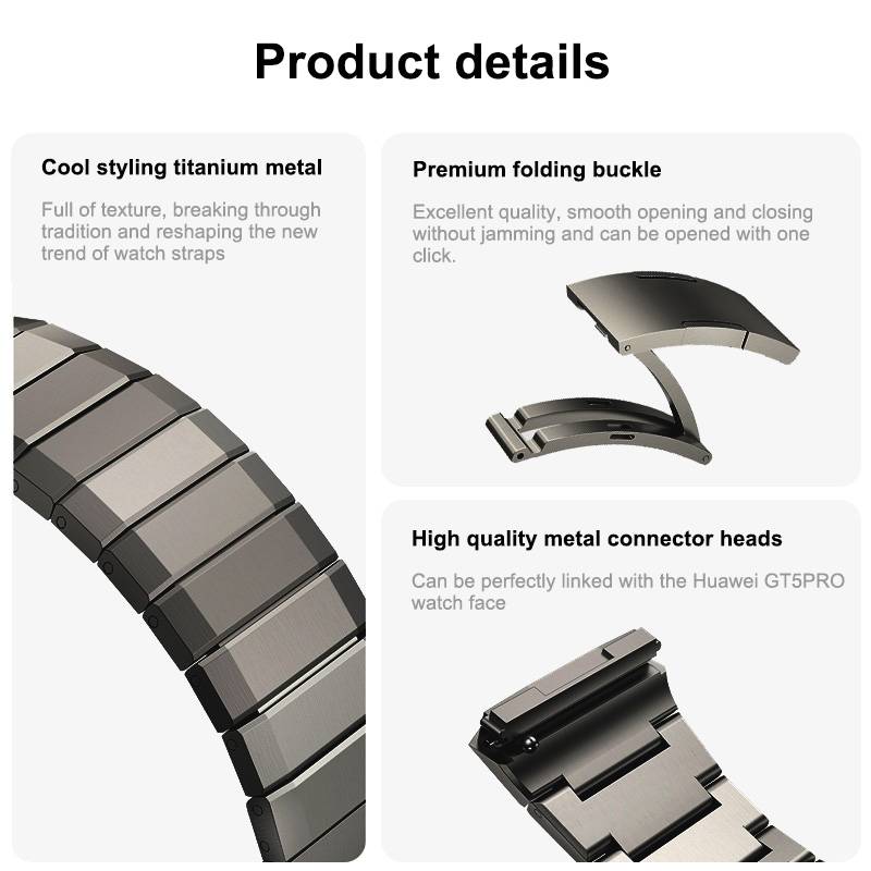 Titanarmband für Huawei Watch GT 5 Pro 46 mm Grey
