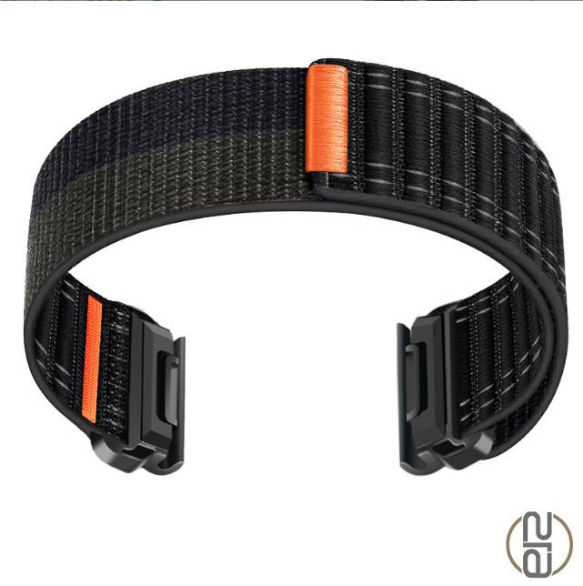 Nylon-Uhrenarmband für Garmin Fenix 8/5/6/7X Pro/Epix 935/965 Black + light gray 26 mm