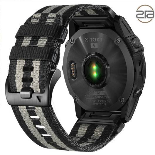 Schnellwechsel-Nylonarmband für Garmin Fenix 5X 6X 7X Tactix 7 Pro Black + light gray 22 mm