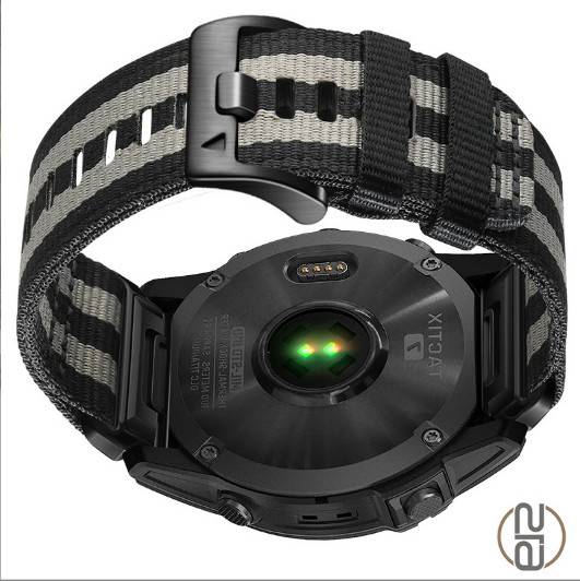 Schnellwechsel-Nylonarmband für Garmin Fenix 5X 6X 7X Tactix 7 Pro Black + light gray 22 mm