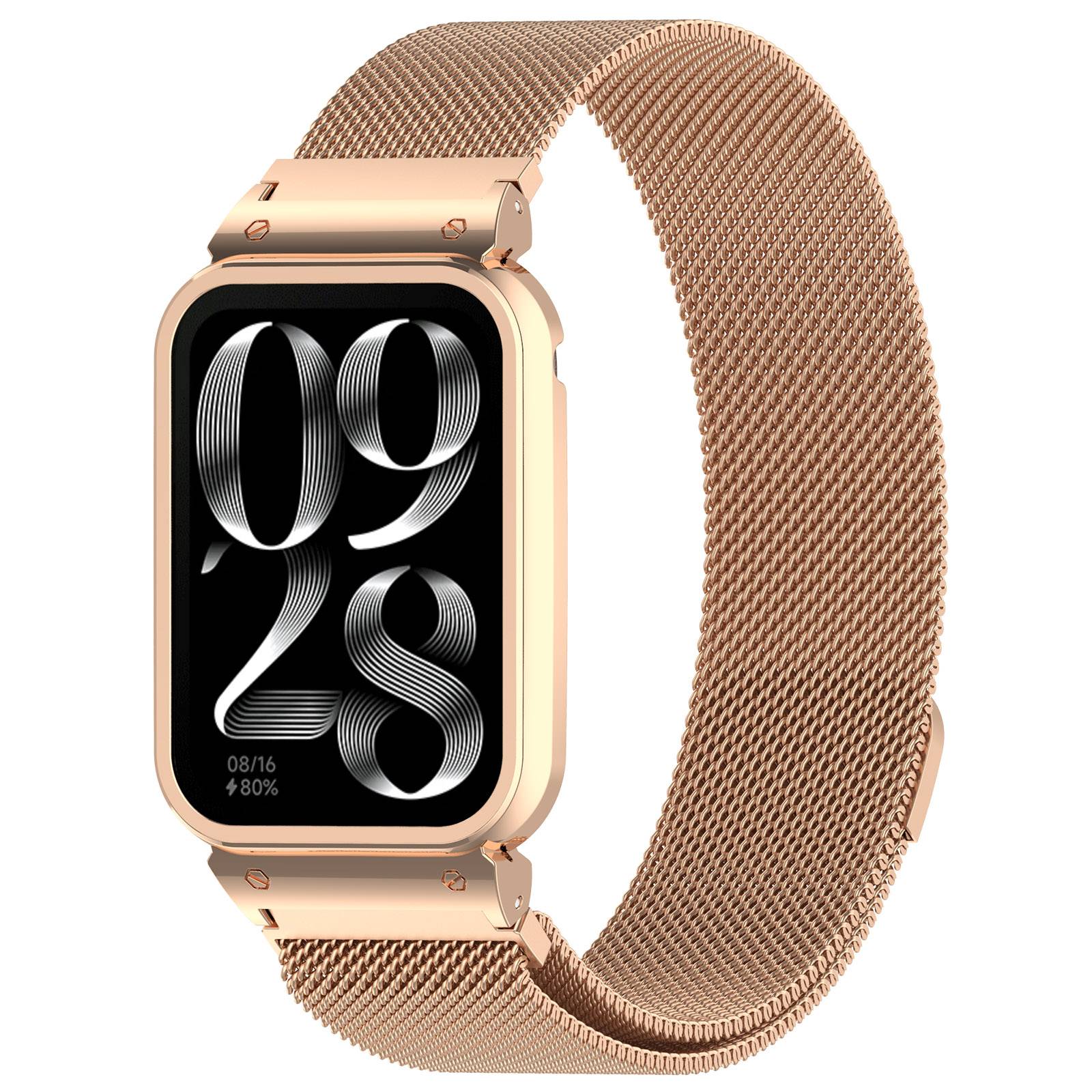 Xiaomi Band 9 Pro Metallrahmen mit Milanaise-Armband - Roségold