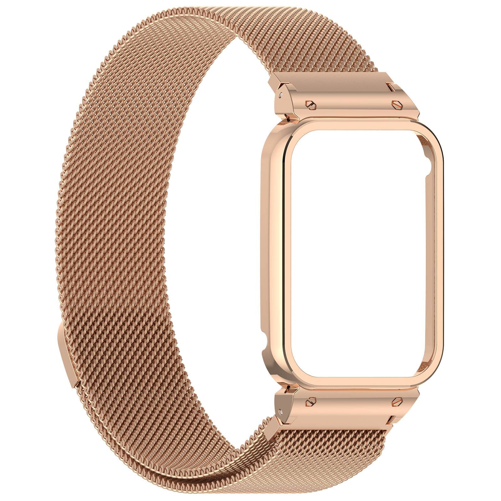 Xiaomi Band 9 Pro Metallrahmen mit Milanaise-Armband - Roségold
