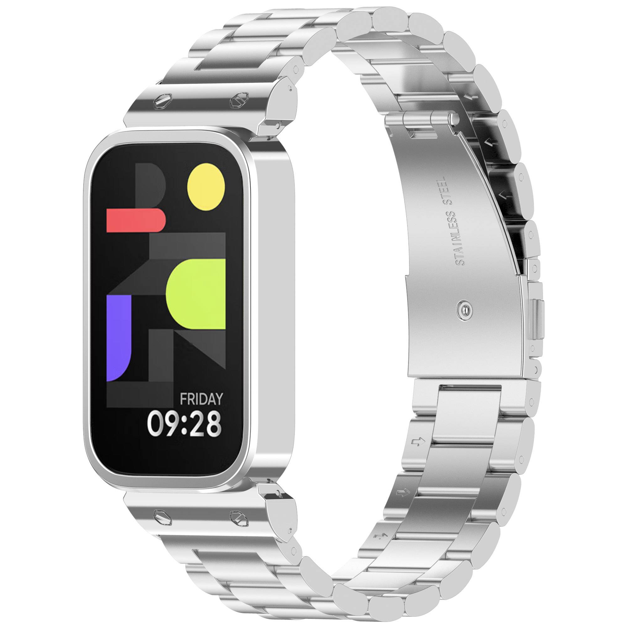 Edelstahlarmband für Xiaomi Band 9 Active & Redmi Band 3 Silver