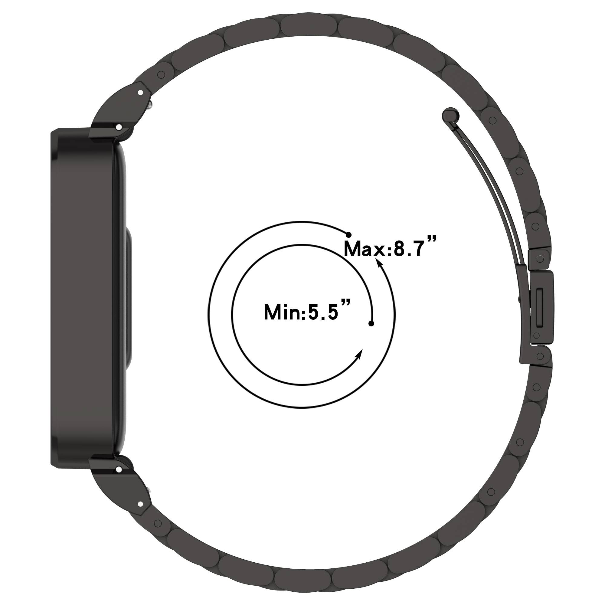 Edelstahlarmband für Xiaomi Band 9 Active & Redmi Band 3 Black