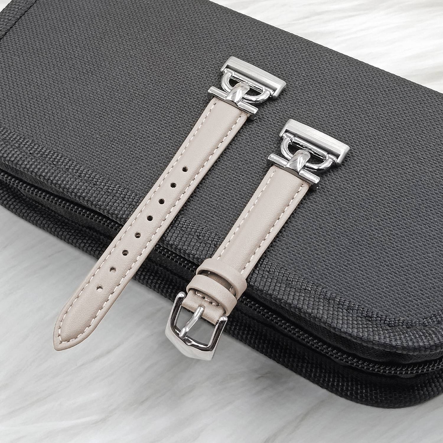 Echtes Leder Uhrenarmband für Fitbit Versa 4/3/Sense - Rosé