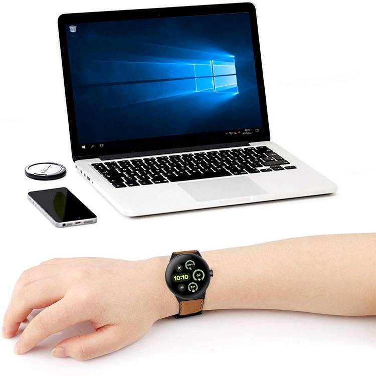 Echtes Lederarmband für Google Pixel Watch 3 (45 mm) - Braun