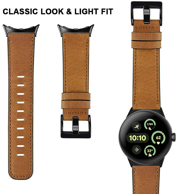 Echtes Lederarmband für Google Pixel Watch 3 (45 mm) - Braun