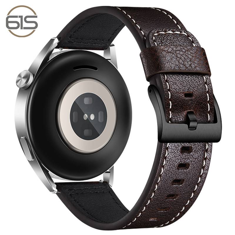 Echtes Lederarmband für Samsung Galaxy Watch 4 Coffee+Black 24 mm