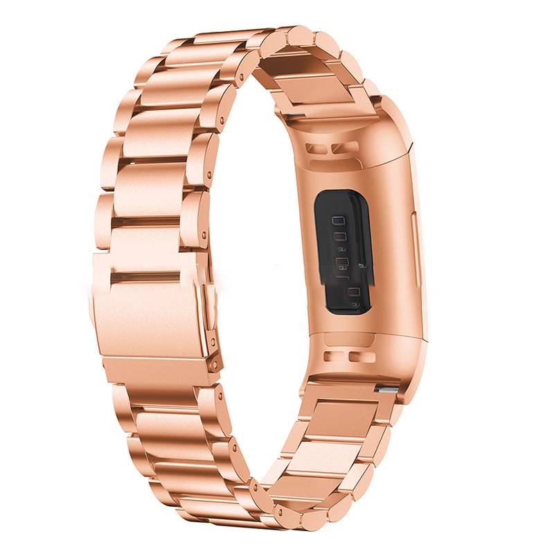 Roségoldenes Edelstahl-Uhrenarmband für Fitbit Charge 3