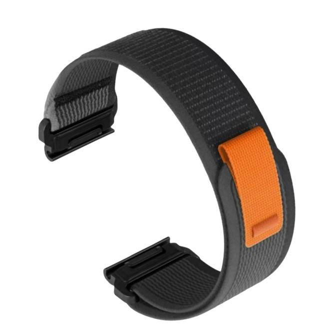 Schnellverschluss-Nylonarmband für Garmin Fenix 8/7X Pro/6X5X965 Black+Grey 26 mm