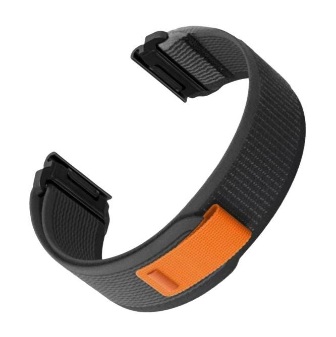 Schnellverschluss-Nylonarmband für Garmin Fenix 8/7X Pro/6X5X965 Black+Grey 26 mm