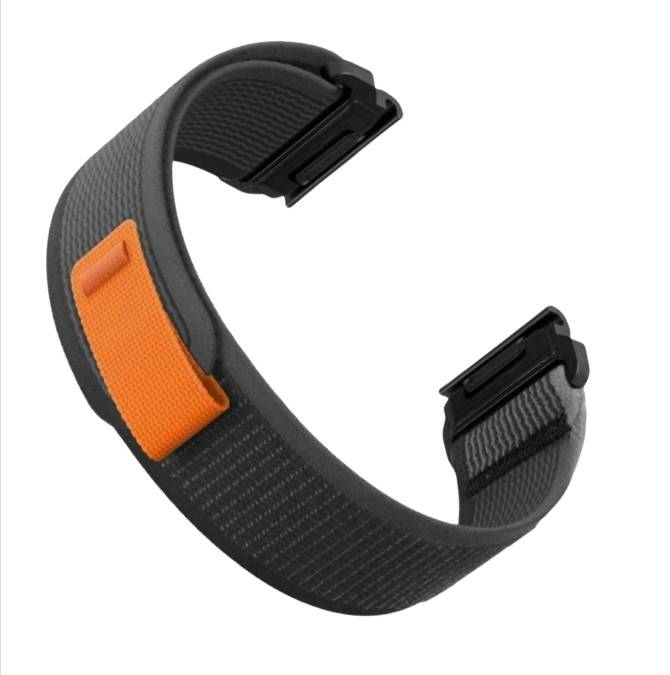 Schnellverschluss-Nylonarmband für Garmin Fenix 8/7X Pro/6X5X965 Black+Grey 26 mm