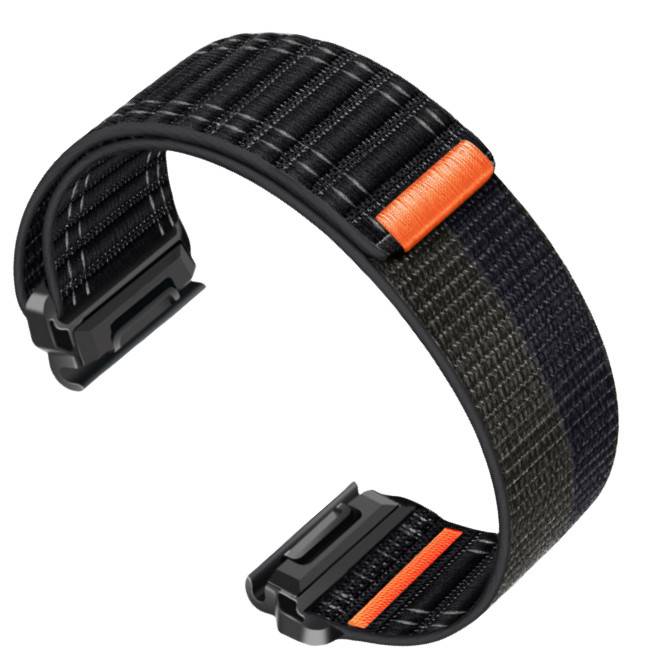 Nylon-Uhrenarmband für Garmin Fenix 8/567X/pro/Epix 935/965 Black+Grey 22 mm