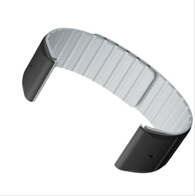 Garmin Fenix Armband, Magnetisches Silikon Uhrenarmband Kompatibel mit Fenix 8/7/6/5 Black+Grey 22 mm
