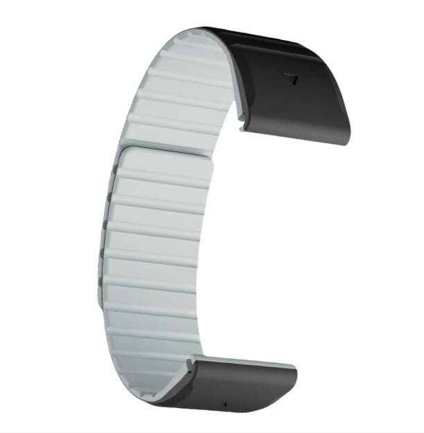 Garmin Fenix Armband, Magnetisches Silikon Uhrenarmband Kompatibel mit Fenix 8/7/6/5 Black+Grey 22 mm