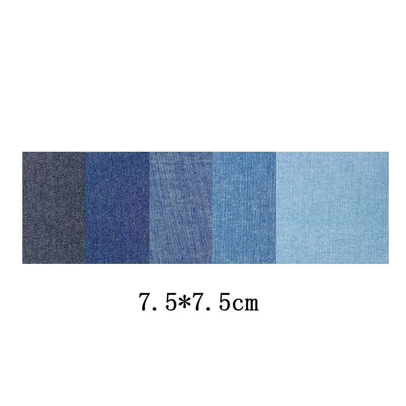 Selbstklebende Jeans-Patches zum Aufbügeln, 5 Stück, quadratisch, verschiedene Farben