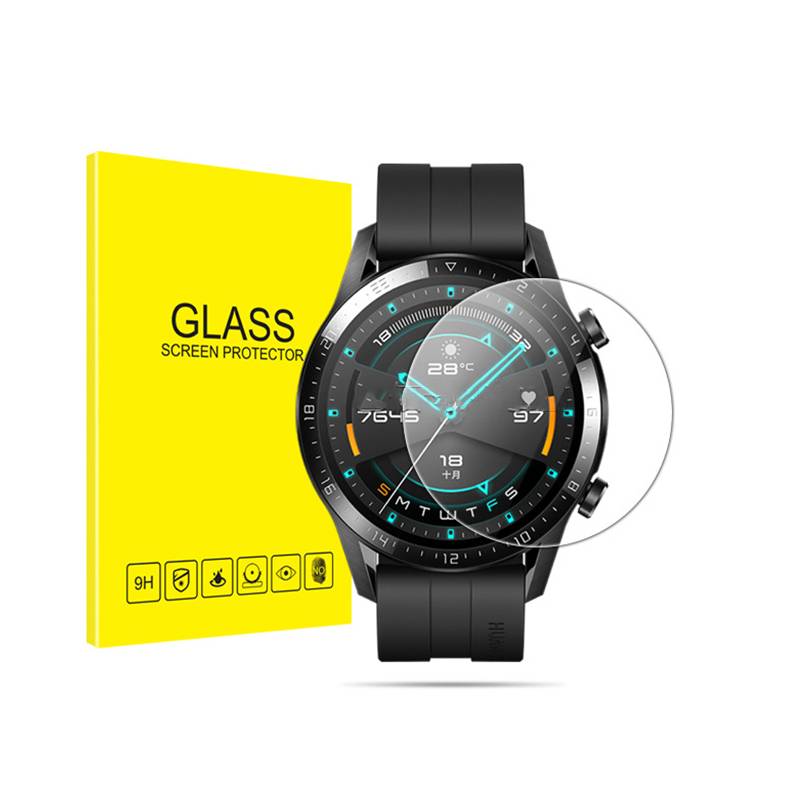 2er-Pack Gehärtetes Glas Displayschutzfolie für Huawei GT2 Pro, Hochwertiges Aluminium