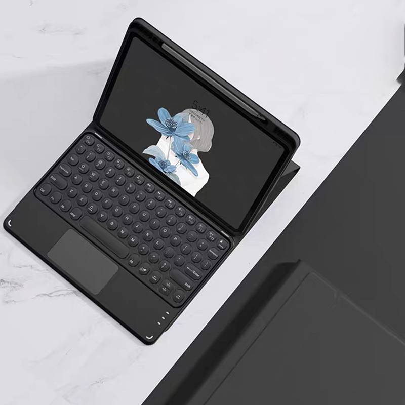 Tablet-Tastaturhülle für Xiaomi Pad 7/7Pro - Abnehmbare kabellose Bluetooth-Tastatur, Touchpad, Schwarz