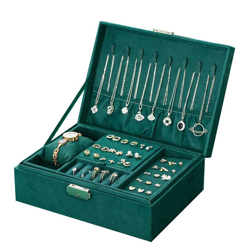 Schmuckschatulle - Doppellagige Aufbewahrung Green