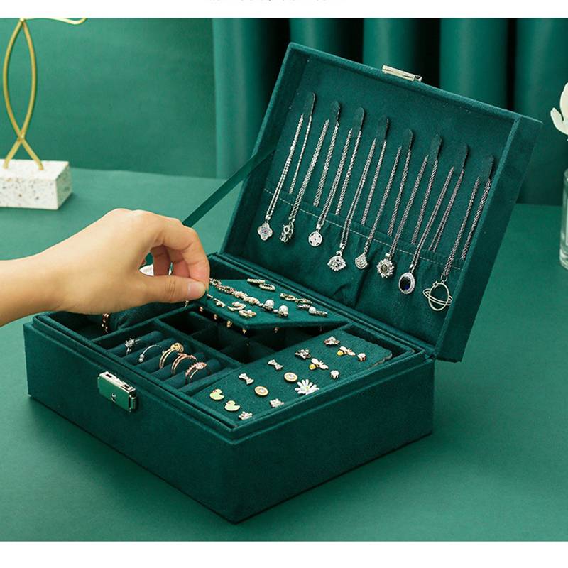 Schmuckschatulle - Doppellagige Aufbewahrung Green