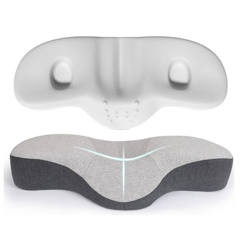 Froschkissen mit grauem Bezug - Ergonomisches Nackenkissen