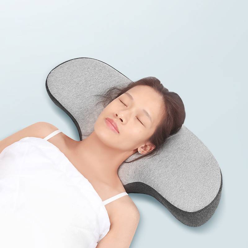 Froschkissen mit grauem Bezug - Ergonomisches Nackenkissen