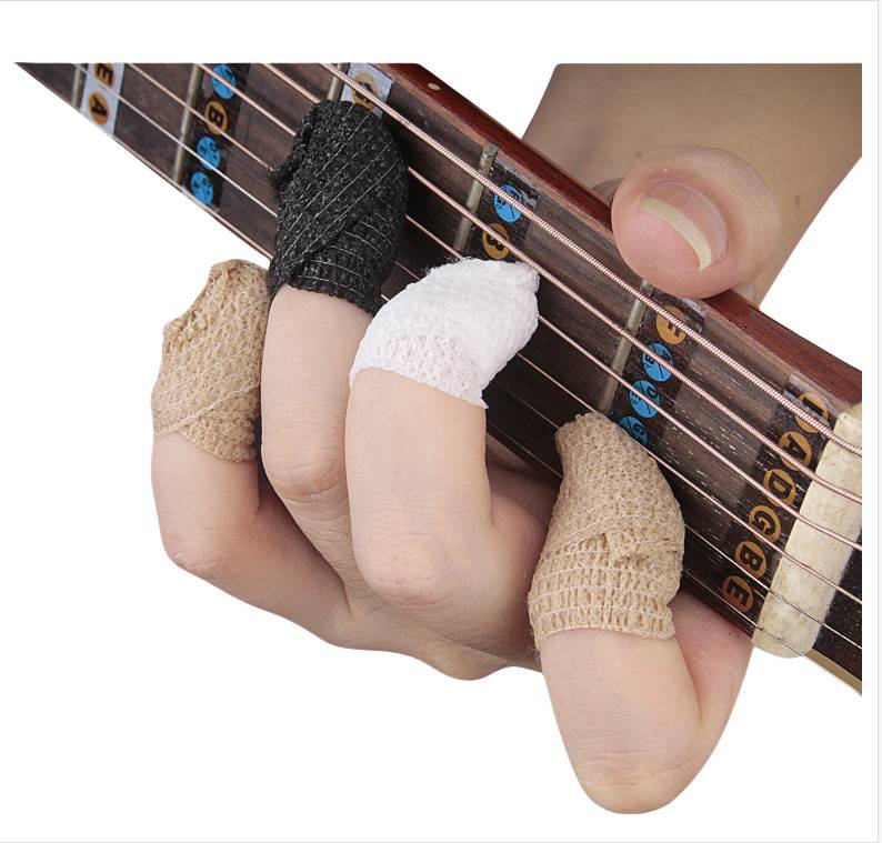 Gitarren-Fingerschutz, schmerzlindernde Fingerbandagen für Gitarristen Beige 2,5 cm