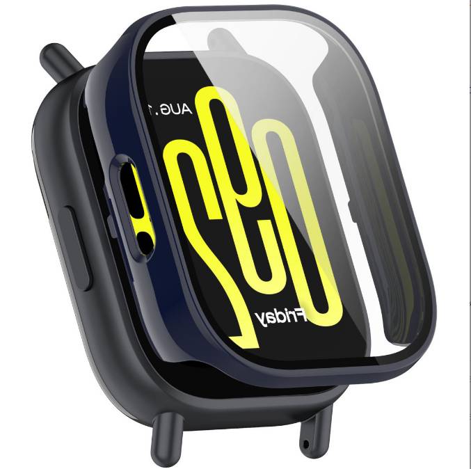 Redmi Watch 5 Active Case mit Displayschutz aus gehärtetem Glas Black