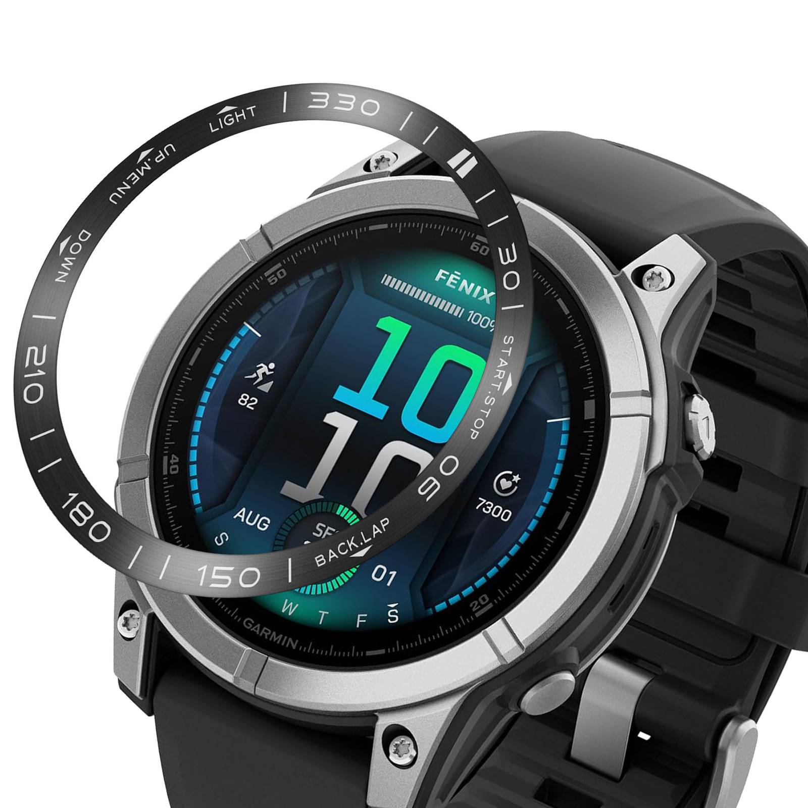 Edelstahlring für Garmin Fenix 8 Black 47 MM