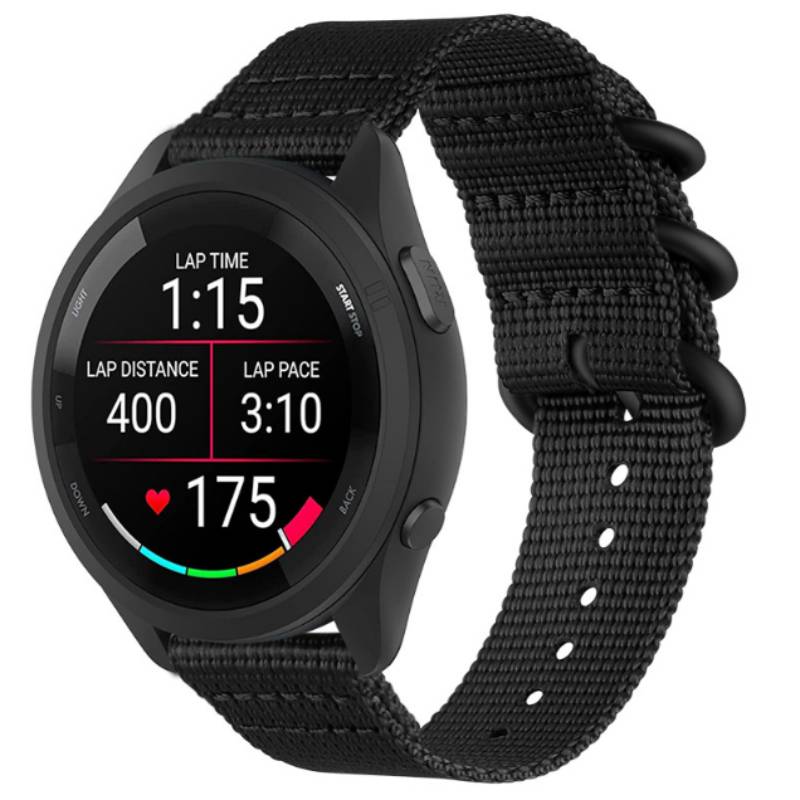 Nylon-Uhrenarmband für Garmin Forerunner 965/955/945/935/255/265 Black 20 mm