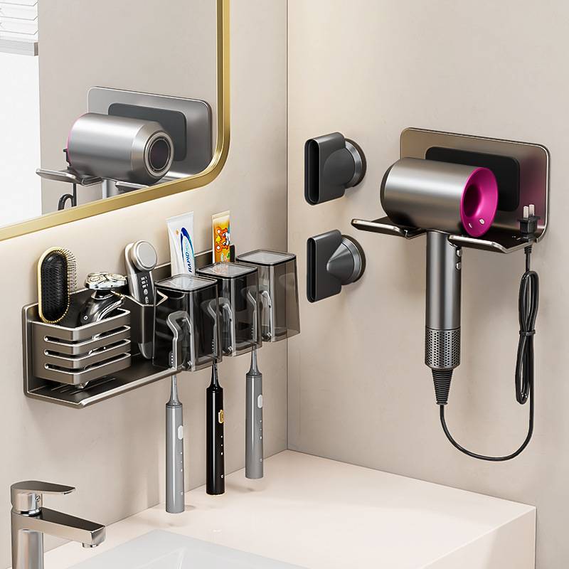 Haartrocknerhalter aus Aluminium Black