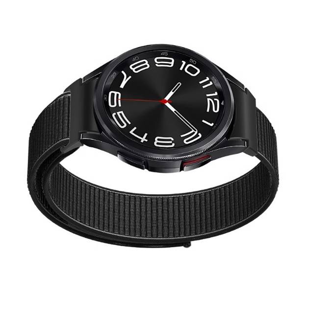 Sportarmband Nylon kompatibel mit Samsung Galaxy Watch 4/5/6 Black