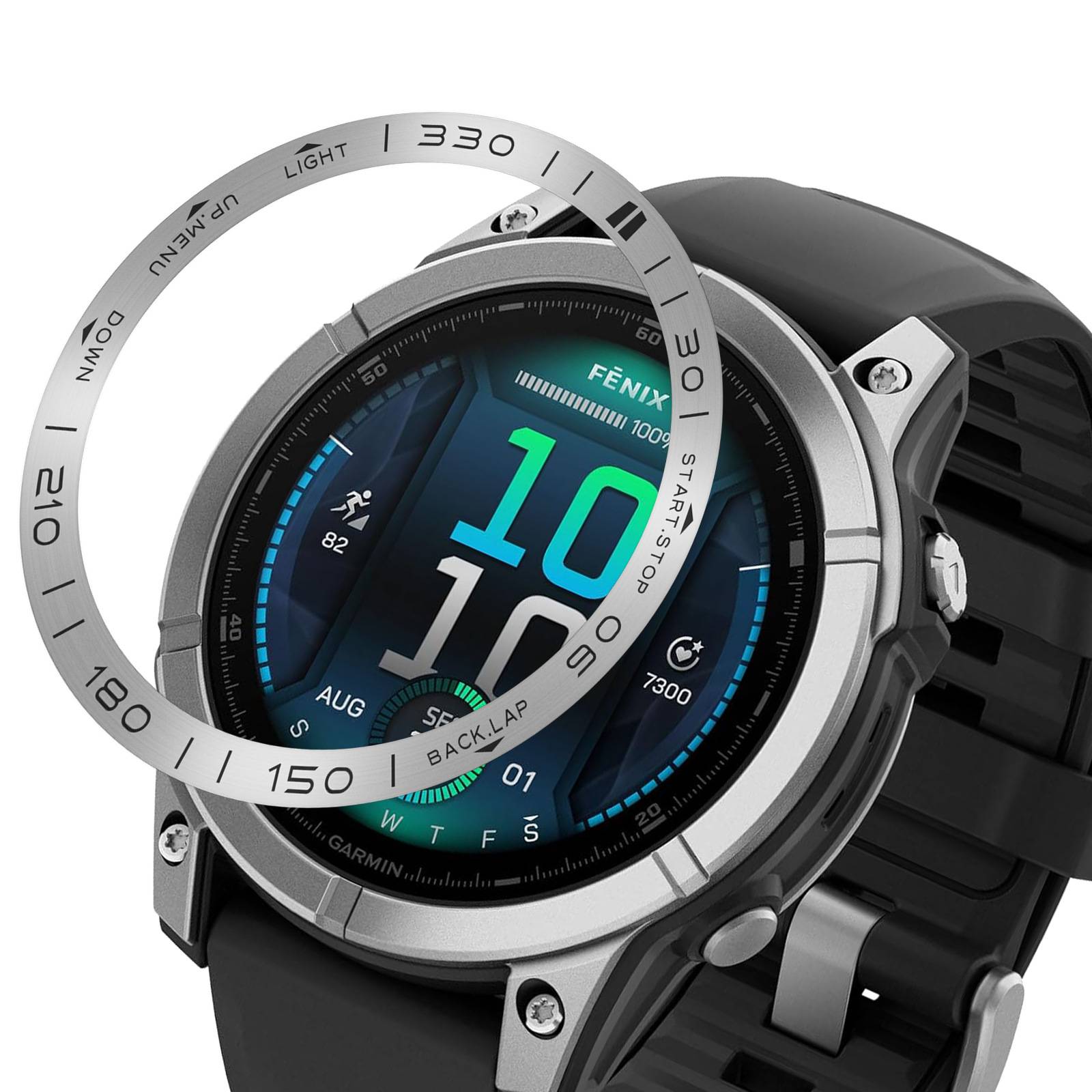 Edelstahlring für Garmin Fenix 8 Silver 47 MM