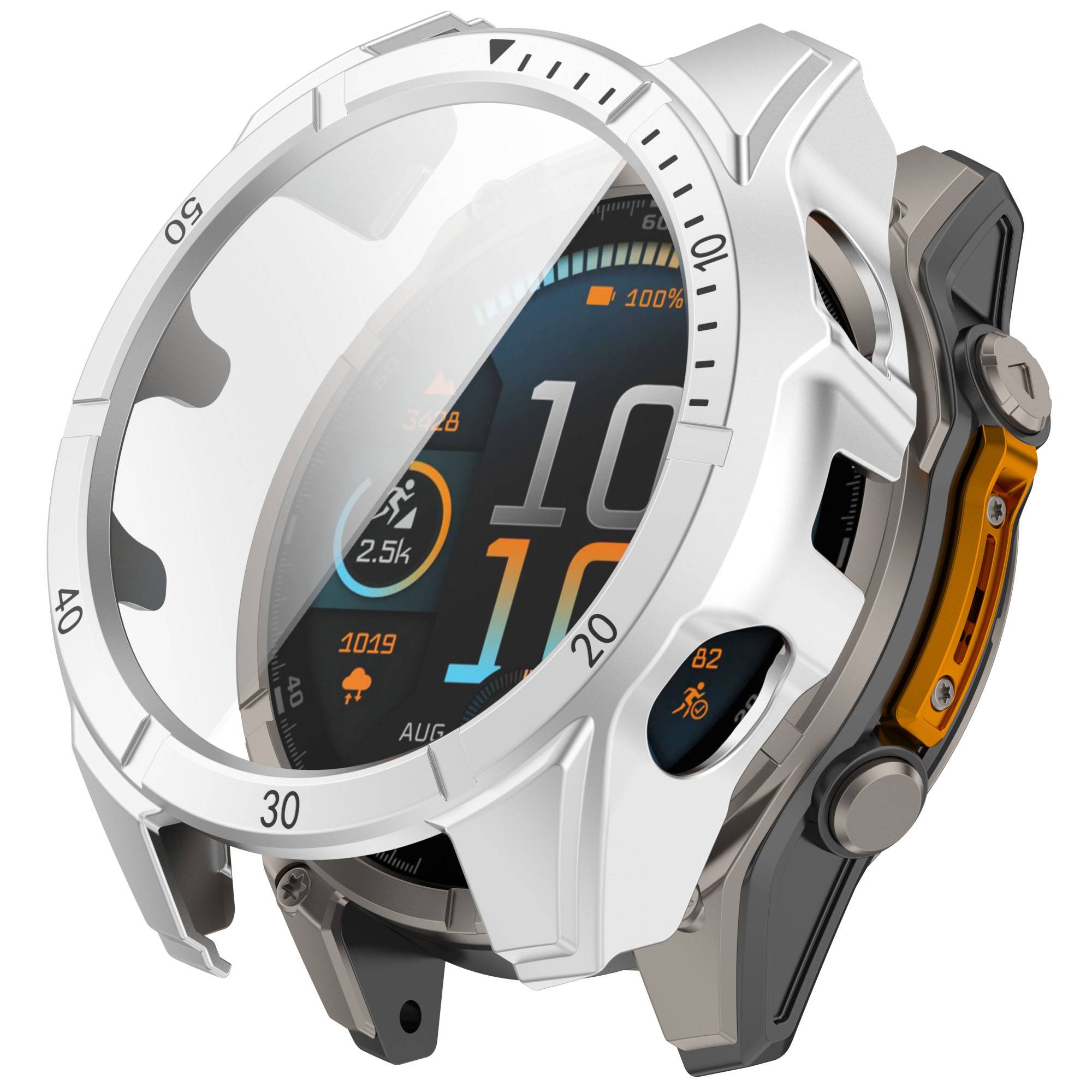 Smartwatch-Hülle für Garmin Fenix ​​​​8 Solar Silver 51 MM