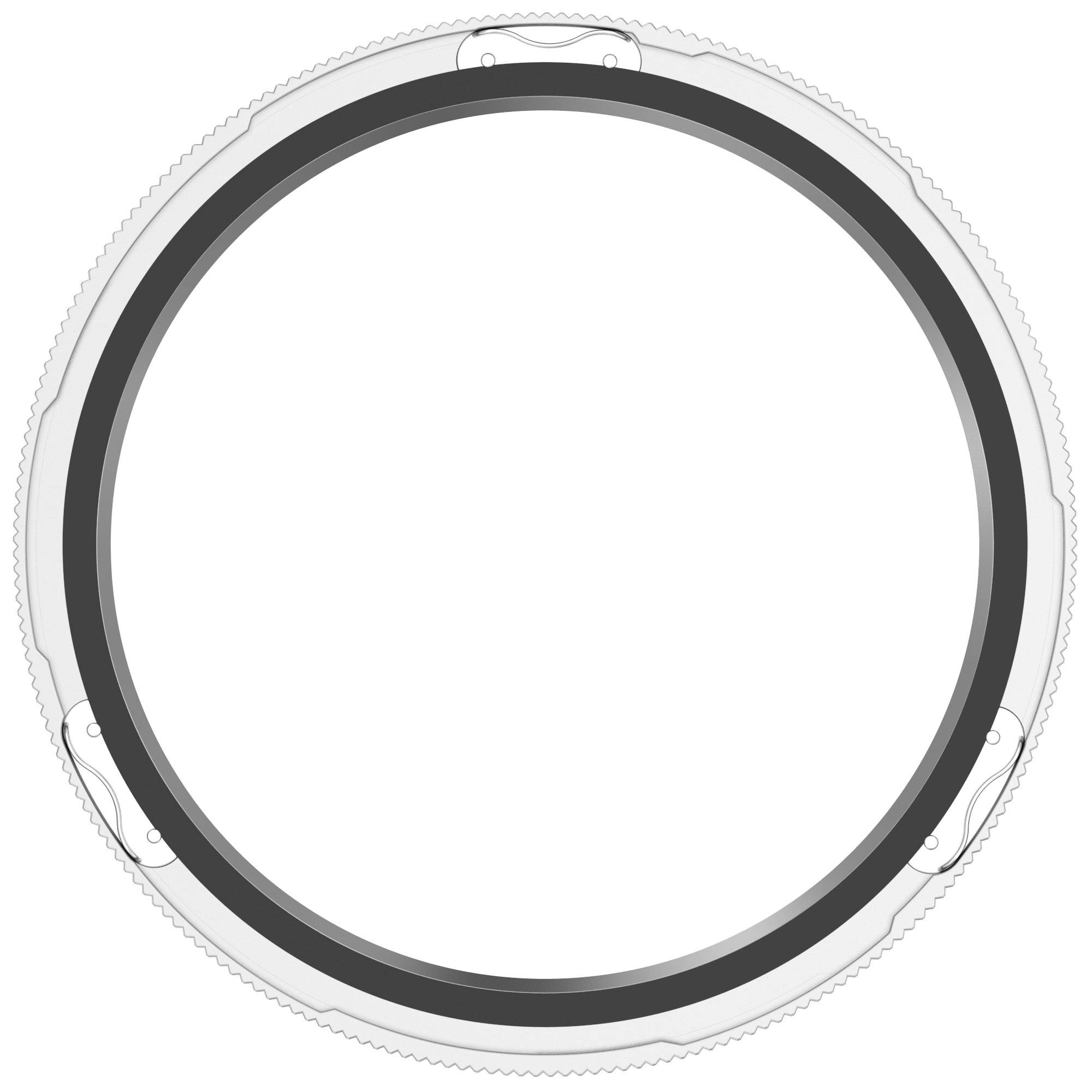 Edelstahl-Uhrenlünette für Xiaomi Watch S4/S3 Duale Zeitzone silber-weiß