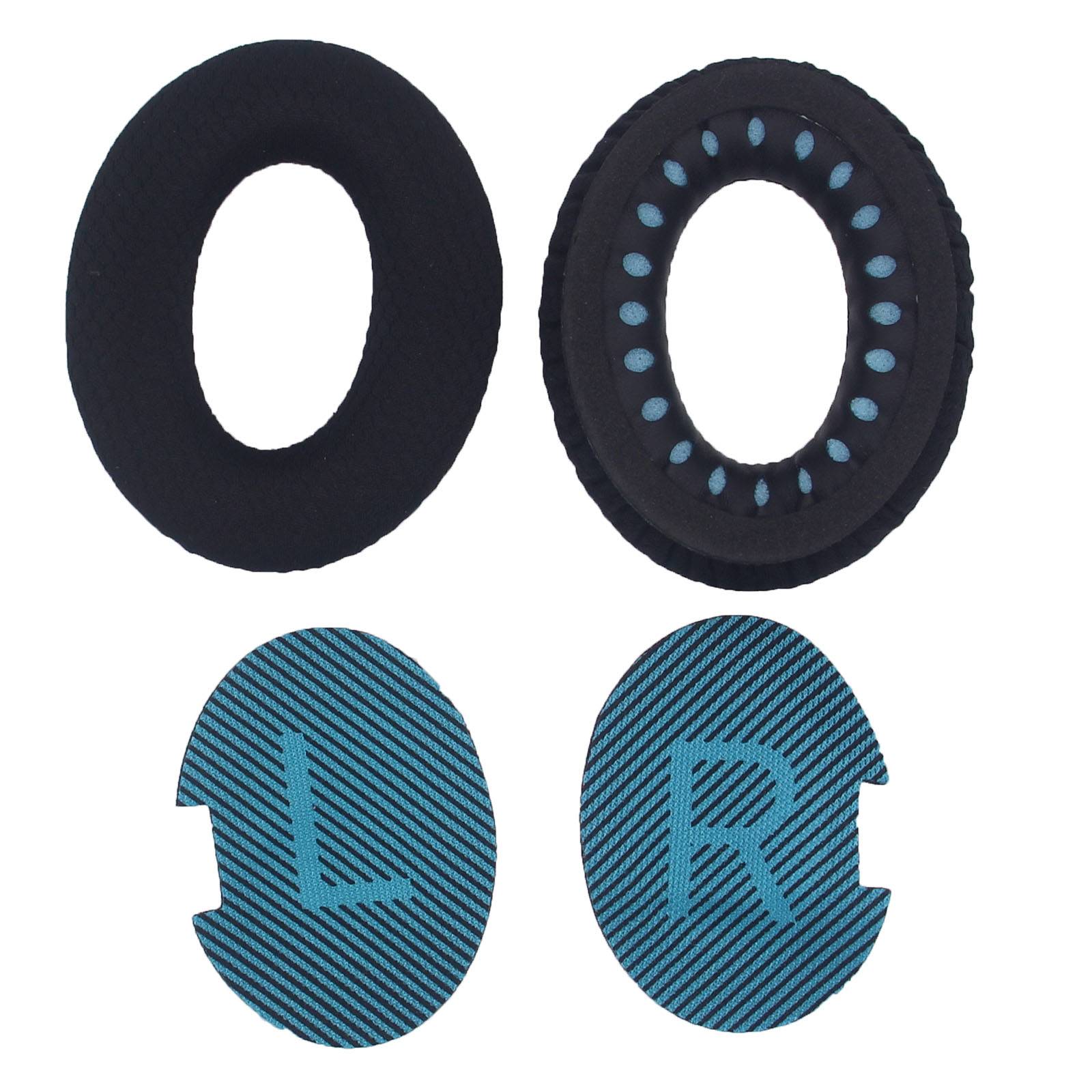 Ersatz-Ohrpolster für Bose QC35, QC25, QC15 Kopfhörer Black+Blue